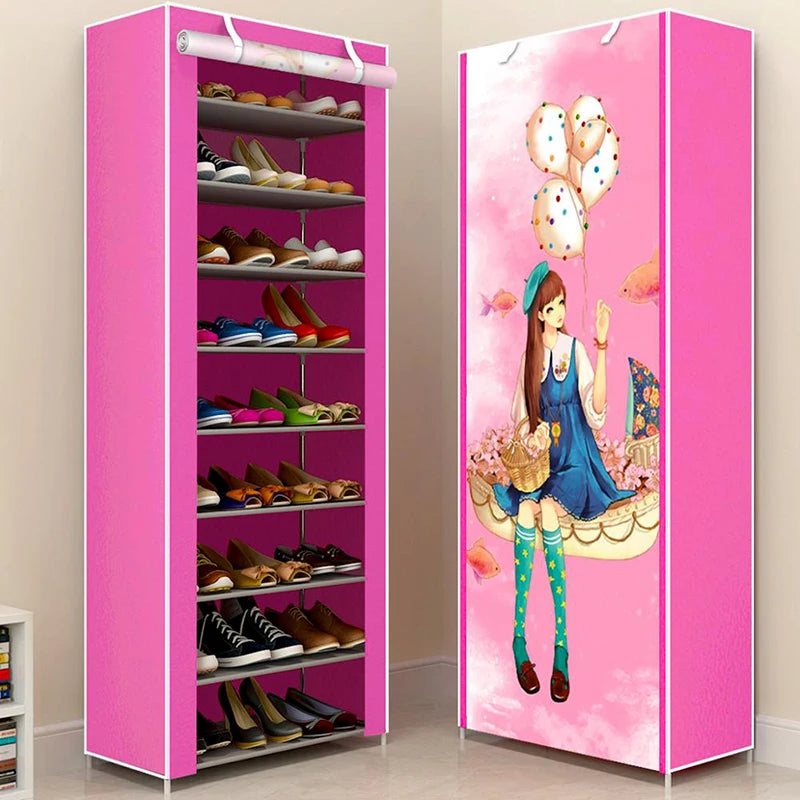 Zipper Cover Shoes Rack