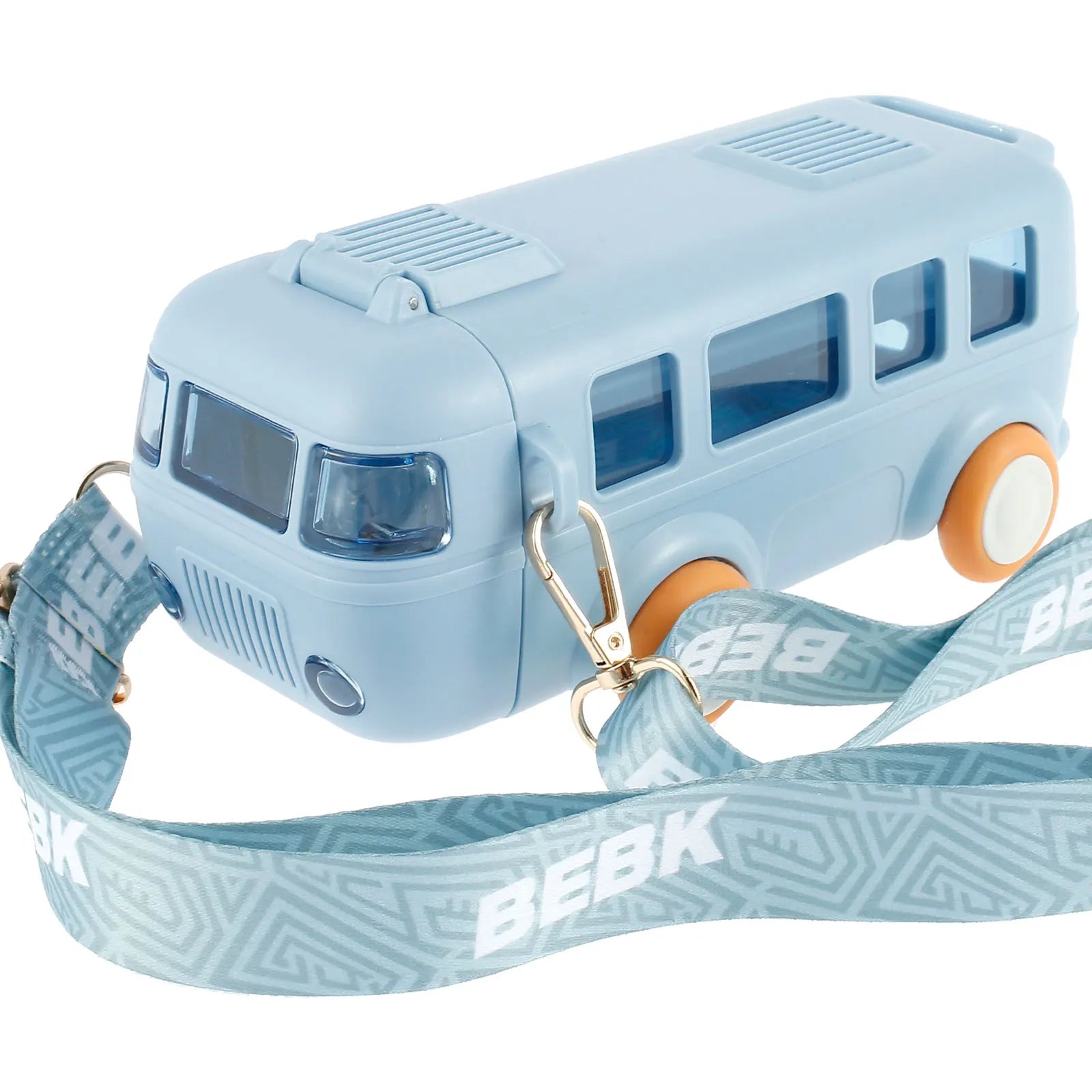 Car Straw Water Cup 500ml Portable Bus Water Bottle with Shoulder Strap Leak-Proof Kids Small Square Drinking Cup Cute Cartoon