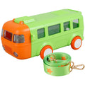 Car Straw Water Cup 500ml Portable Bus Water Bottle with Shoulder Strap Leak-Proof Kids Small Square Drinking Cup Cute Cartoon