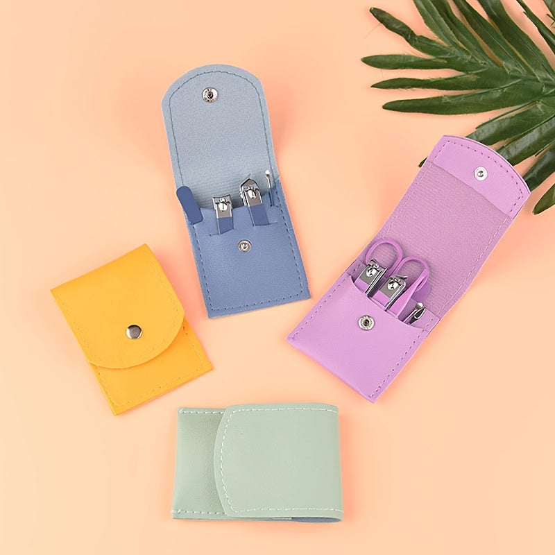 4 Pcs Manicure Set, Stainless Steel Nail Clippers Portable Nail File Tool, Professional Pedicure Set Beauty Set, For Travel Or Home