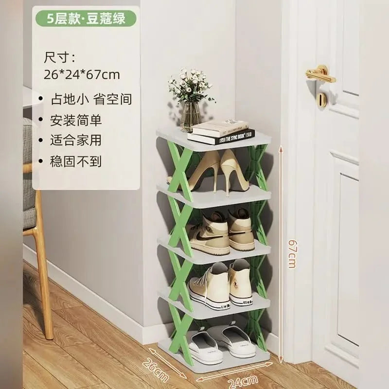Simple shoe rack artifact creative home dormitory economical space-saving storage plastic multi-layer rack small shoe cabinet
