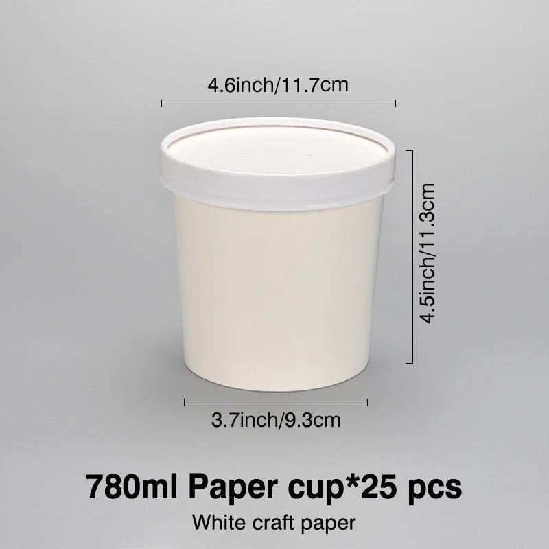 Biodegradable Kraft Paper Snack Box | Party Bucket | Noodle & Congee Bowl | Eco-Friendly Food Container