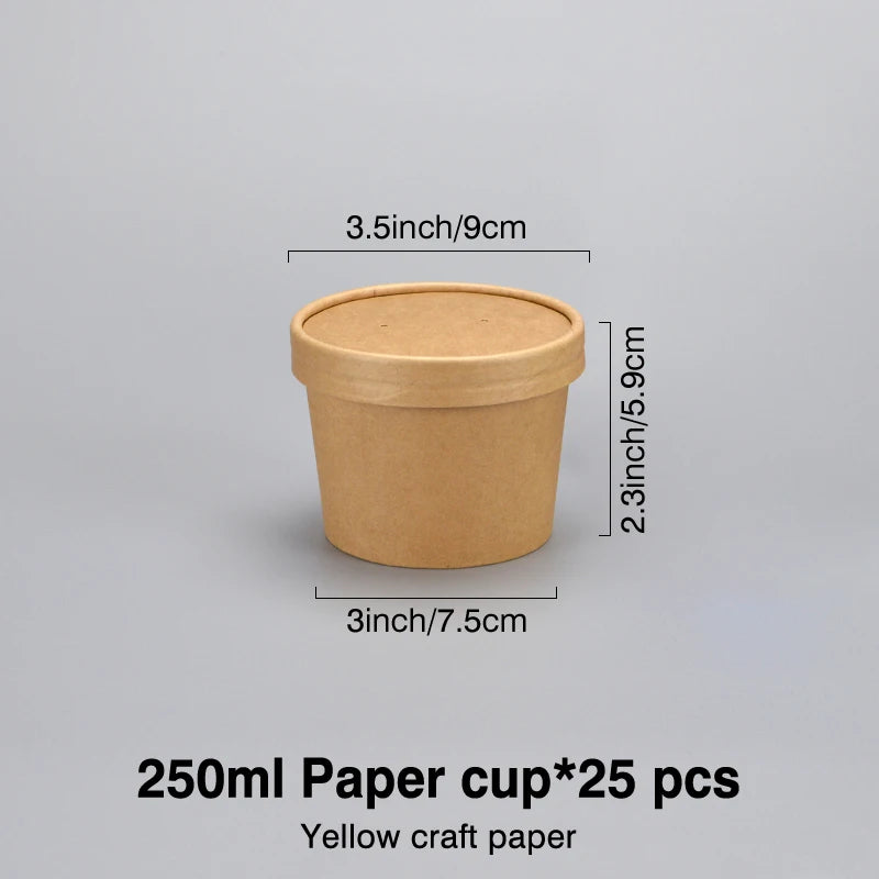 Biodegradable Kraft Paper Snack Box | Party Bucket | Noodle & Congee Bowl | Eco-Friendly Food Container
