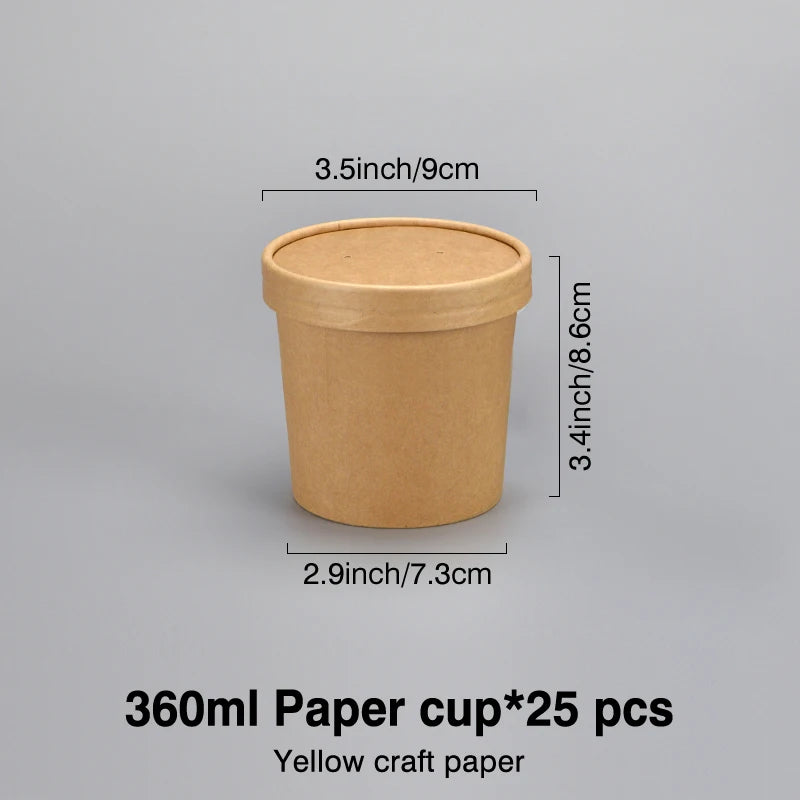 Biodegradable Kraft Paper Snack Box | Party Bucket | Noodle & Congee Bowl | Eco-Friendly Food Container