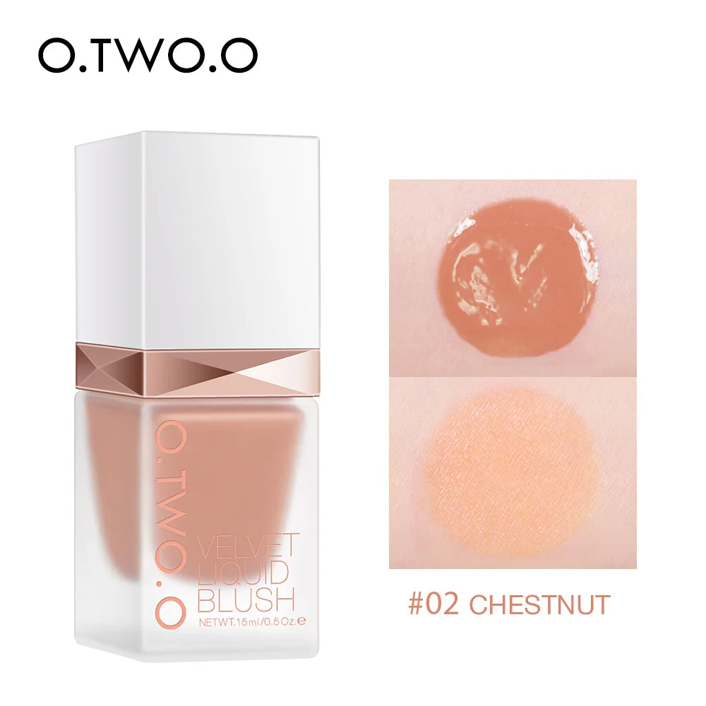 O.TWO.O Liquid Blusher 4 Colors Rose Pink Blush Long Lasting Natural Cheek Face Makeup Blusher For Women Cosmetics