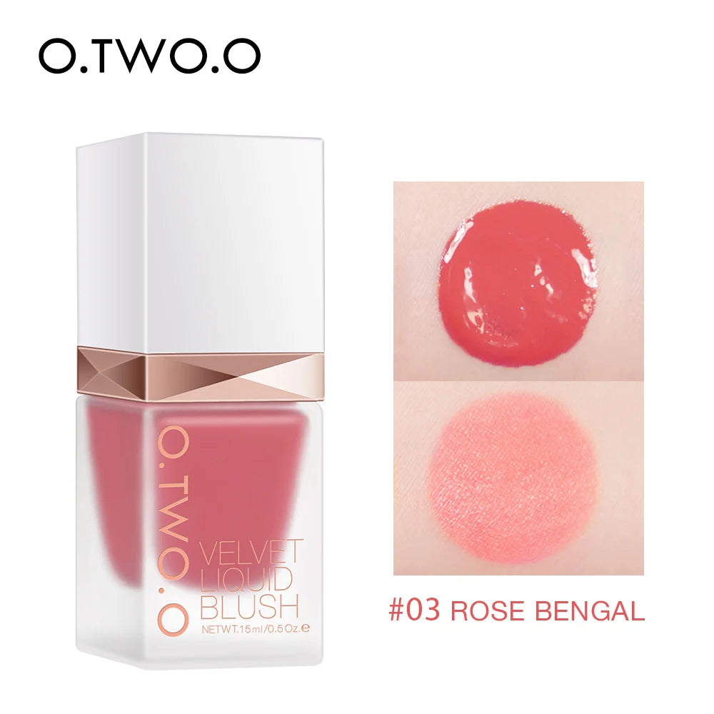 O.TWO.O Liquid Blusher 4 Colors Rose Pink Blush Long Lasting Natural Cheek Face Makeup Blusher For Women Cosmetics
