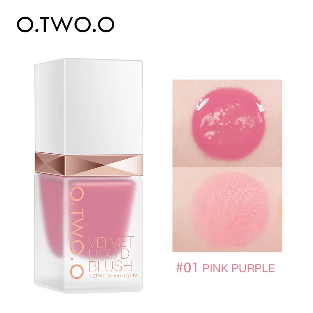 O.TWO.O Liquid Blusher 4 Colors Rose Pink Blush Long Lasting Natural Cheek Face Makeup Blusher For Women Cosmetics