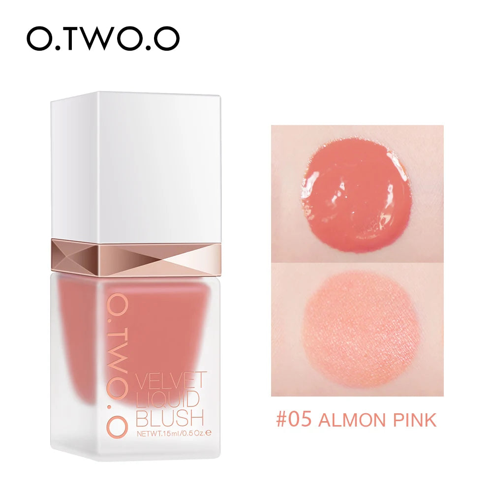 O.TWO.O Liquid Blusher 4 Colors Rose Pink Blush Long Lasting Natural Cheek Face Makeup Blusher For Women Cosmetics