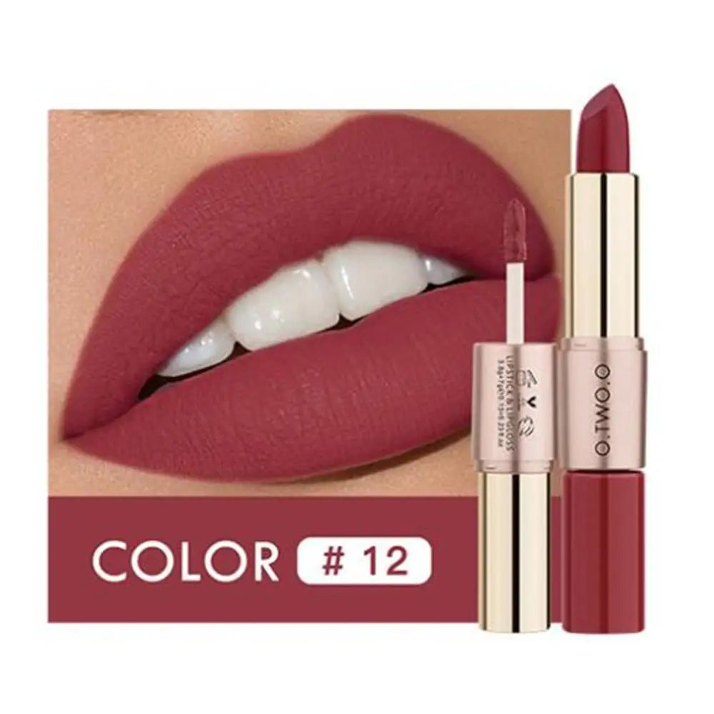 O.TWO.O 12 Colors Makeup Lipstick Lip Gloss Sexy Red Lip Stick Waterproof Moisture Lips Cosmetics Matte Lipsticks