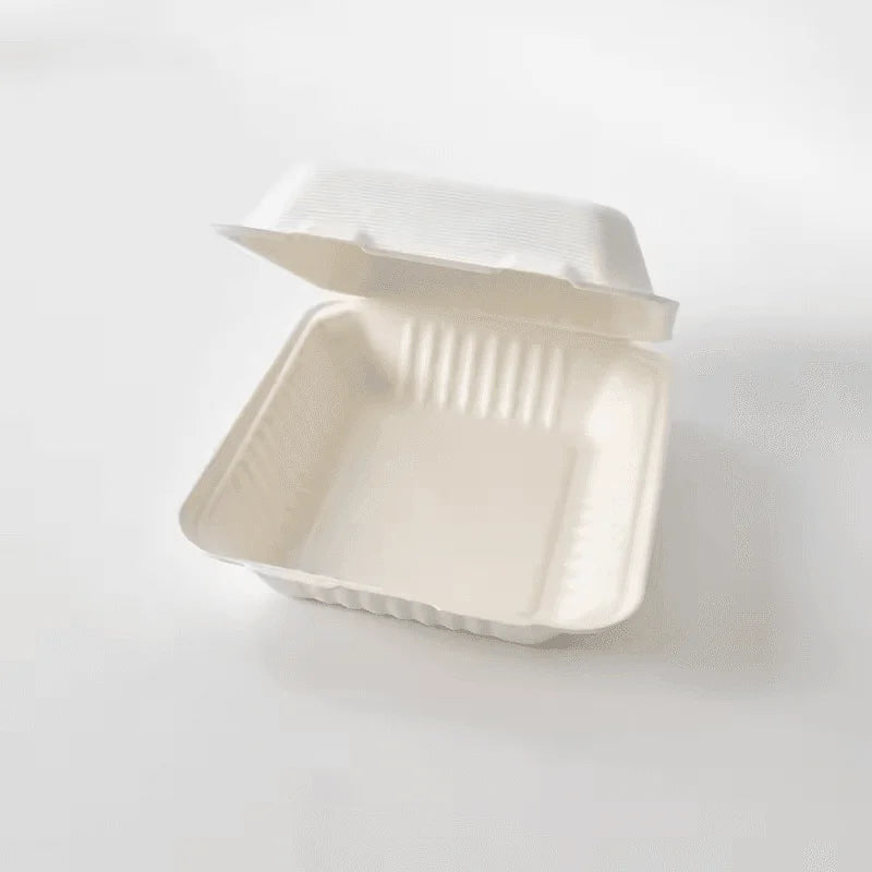 Biodegradable food container Compostable clamshell container Sugarcane bagasse food box Eco-friendly disposable containers Natural compostable takeout boxes Biodegradable clamshell box Sugarcane-based food packaging Compostable food packaging Eco-friendly takeout boxes Biodegradable sugarcane containers