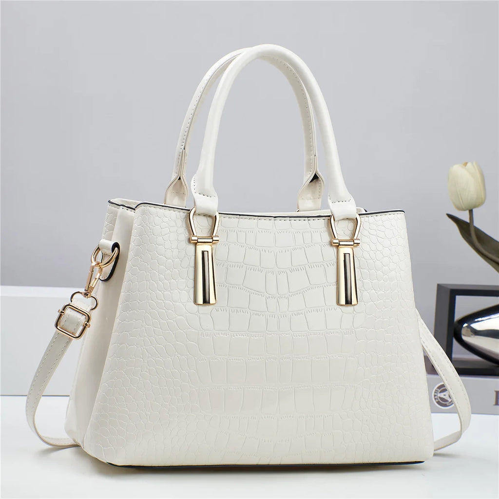 Fashion Bright Leather Handbag Women's Bag Hot Selling Stone Pattern Femal Commuter Bag Exquisite Luxury Ladies Shoulder Bags