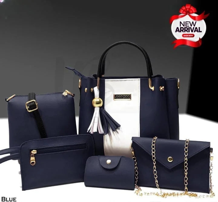 High Quality Leather 5 Piece Set With Cloud Bag Long Wallet Zipper Wallet And Mini Wallet | Handbags For Women | Fashion Bags For Girls | Bags For Girls