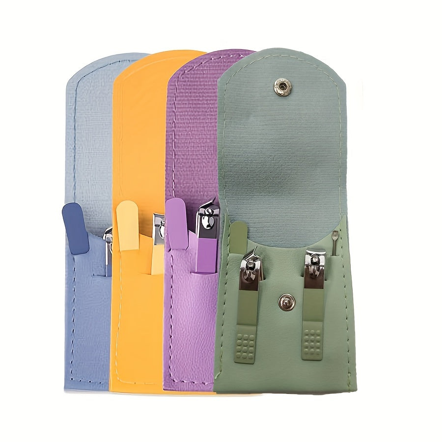 4 Pcs Manicure Set, Stainless Steel Nail Clippers Portable Nail File Tool, Professional Pedicure Set Beauty Set, For Travel Or Home