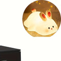 Large Face Rabbit Night Light with USB Rechargeable Battery & 3-Level Dimmable Control - Cute Bunny-Themed Bedside Lamp with Soft Glow, USB-Powered Operation