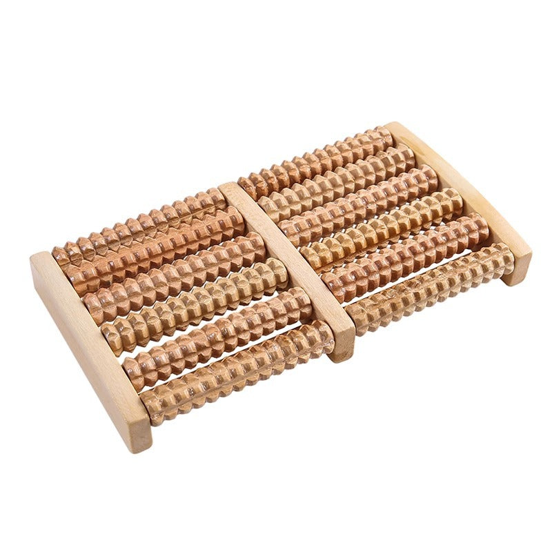 Wooden Foot Massager Roller – Dual Massage Control, Classic Natural Wood Design for Stress Relief & Daily Relaxation