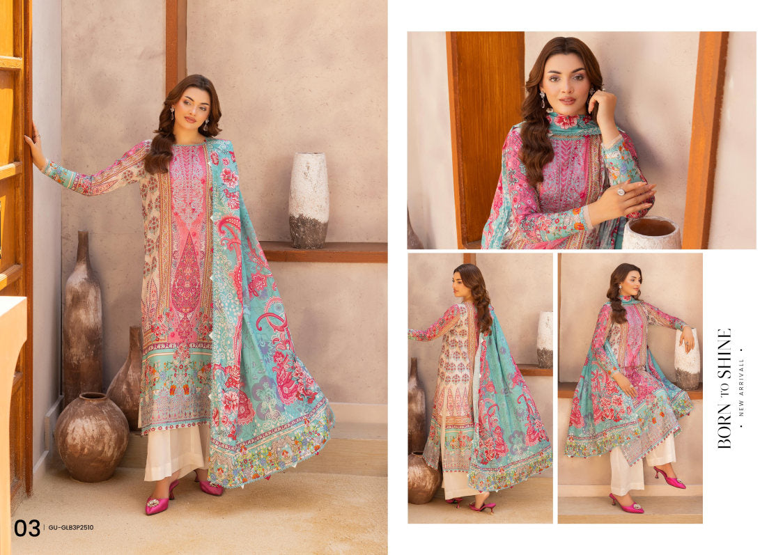 Premium GULLBANO Unstitched Three Piece’25 VOLUME - 10