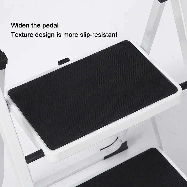 Modern Industrial Design Vigo 2-Step Folding Ladder Black Steel Certified for Home Kitchen Warehouse Use