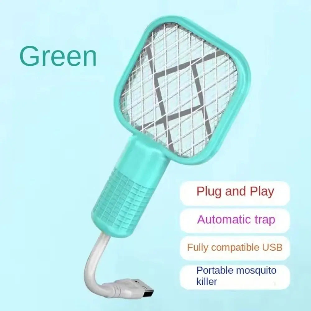Pest Control USB Mosquito Swatter Trap Electric Shock Mini Fly Bug Zapper UV Light Portable Insect Racket Bedroom