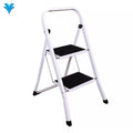 Modern Industrial Design Vigo 2-Step Folding Ladder Black Steel Certified for Home Kitchen Warehouse Use