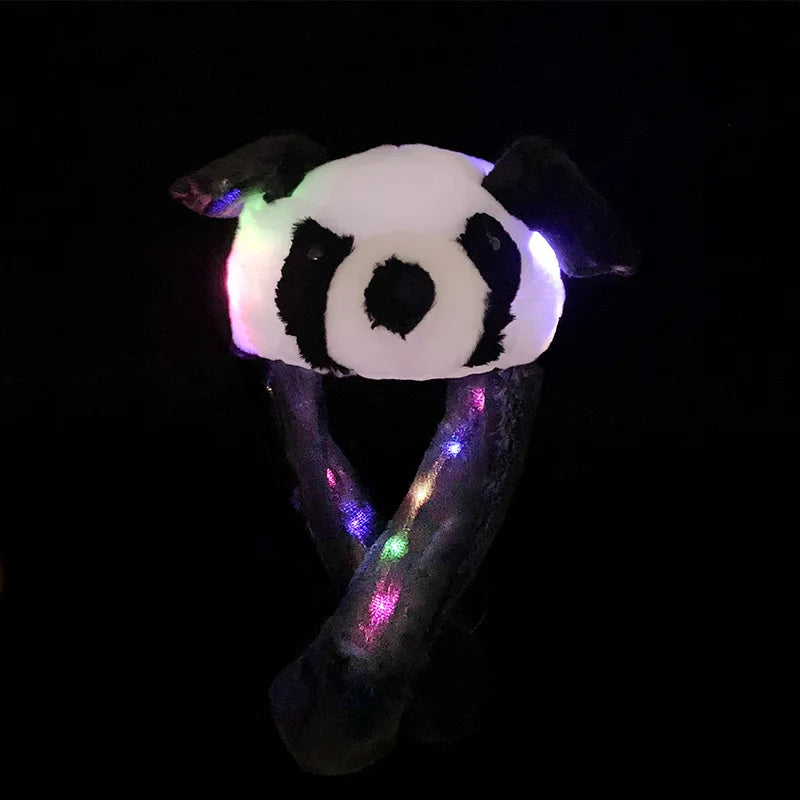 Jumping Rabbit Hat Plush Ear Funny Glowing Ear Moving Bunny Hat Cosplay Halloween Christmas Party Hat 5-18 Years and Adult