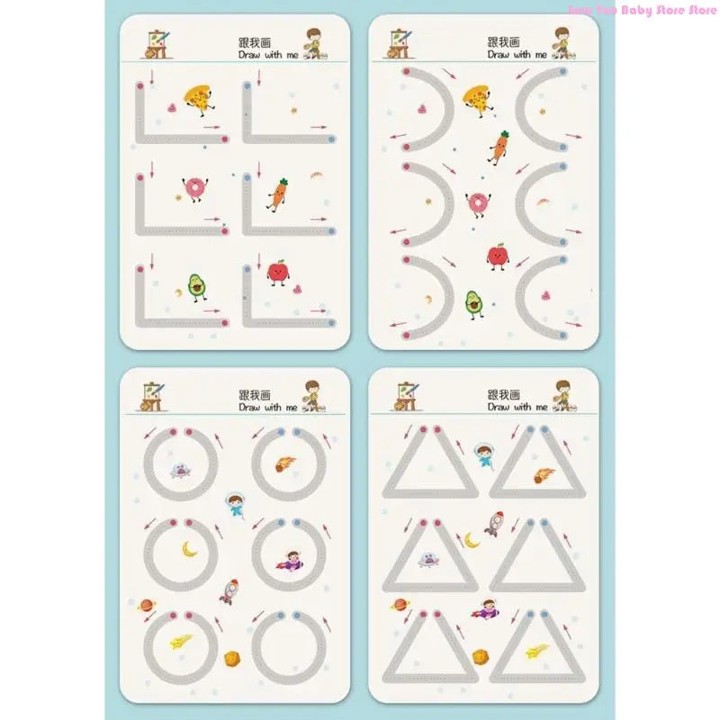 64 Sheets Preschool Handwriting Workbook For Early Writing Skills Erasable Tracing Paper For Kids Toddler 3-6 Years Old 195F