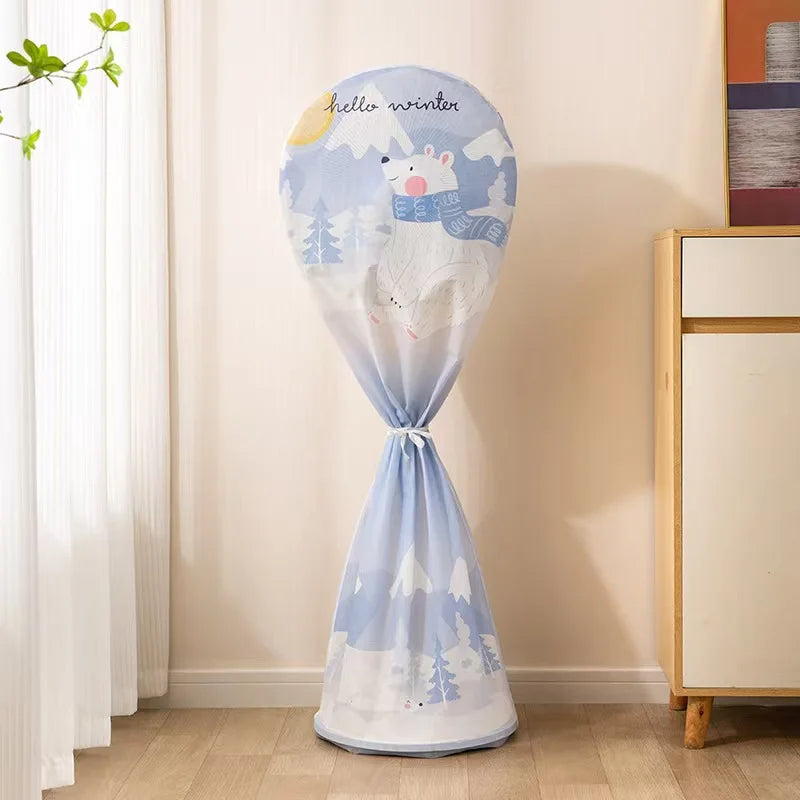 Pedestal Fan Floor Fan Cover Washable Waterproof Dustproof Standing Round Electric Fan Protective Cover Household Universal Storage Cover