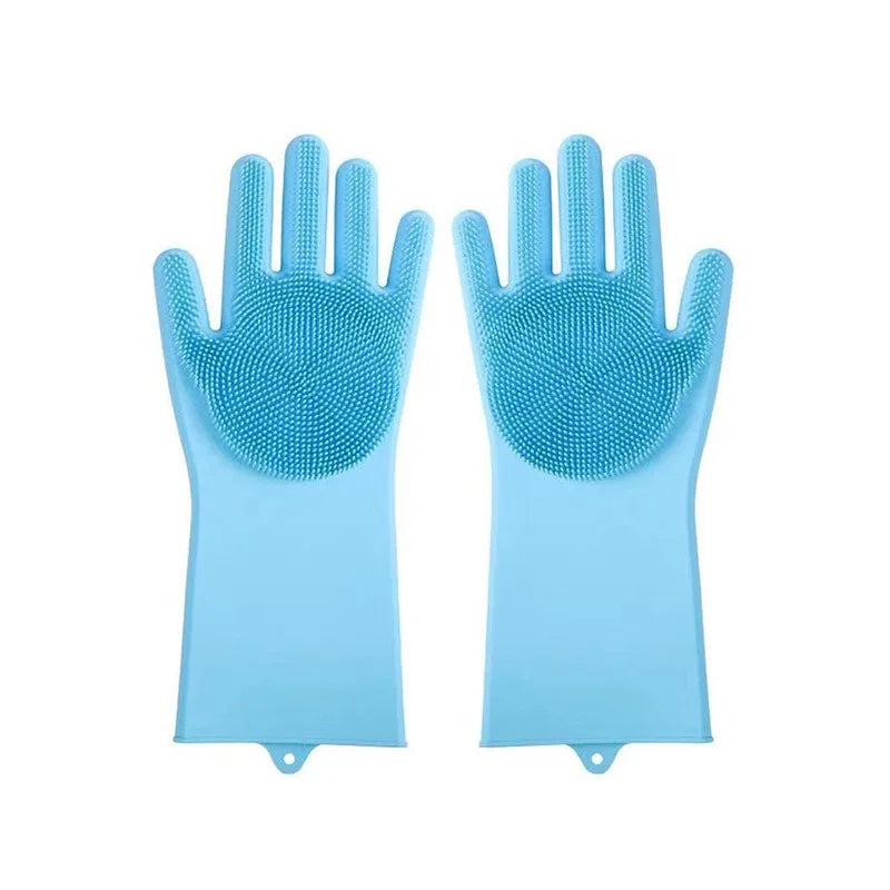 Silicone Dishwashing Gloves with Eco Friendly Multi Purpose for Kitchen Pet Bath Car Cleaning Waterproof Kitchen Cleaning Tools