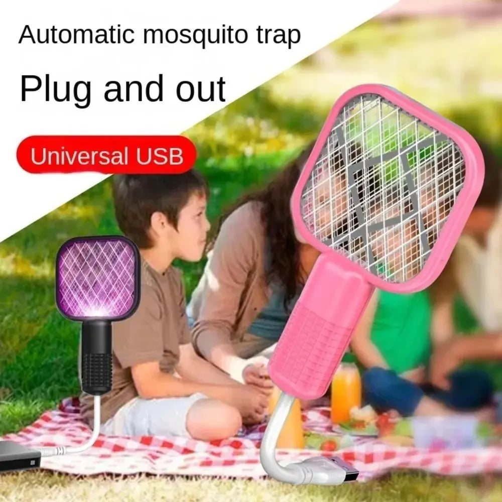 Pest Control USB Mosquito Swatter Trap Electric Shock Mini Fly Bug Zapper UV Light Portable Insect Racket Bedroom