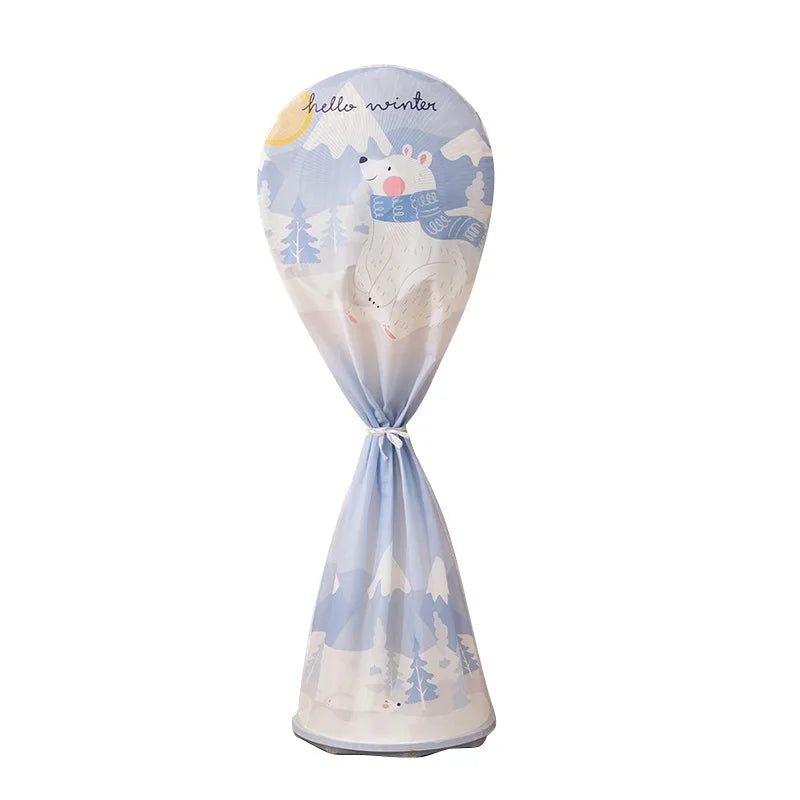Pedestal Fan Floor Fan Cover Washable Waterproof Dustproof Standing Round Electric Fan Protective Cover Household Universal Storage Cover