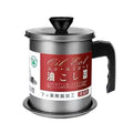 Stainless Steel Cooking Oil Jar with Tray&lid Food Oil Strainer Container Large Capacity Silver Grease Keeper Pot