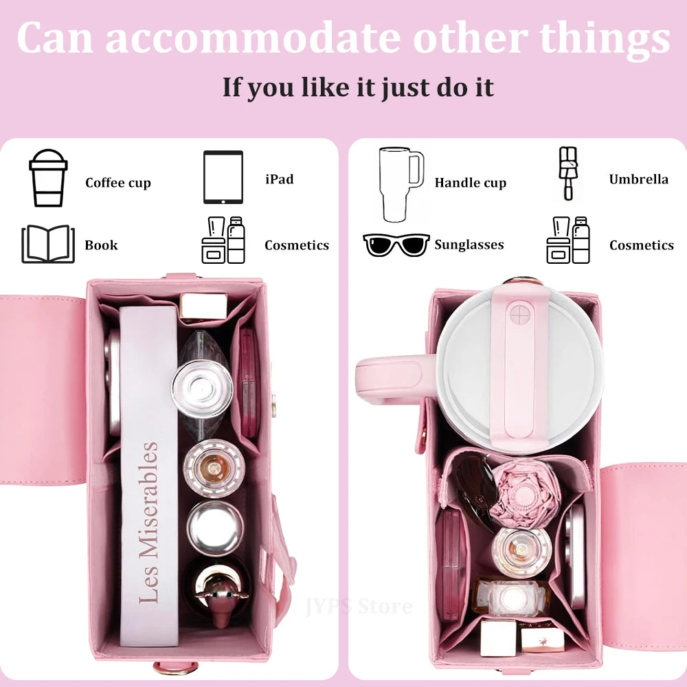 Premium Quality Water Bottle Bag For Stanley Tumbler 40oz Portable Leather Thermos bottle Bag For Girl