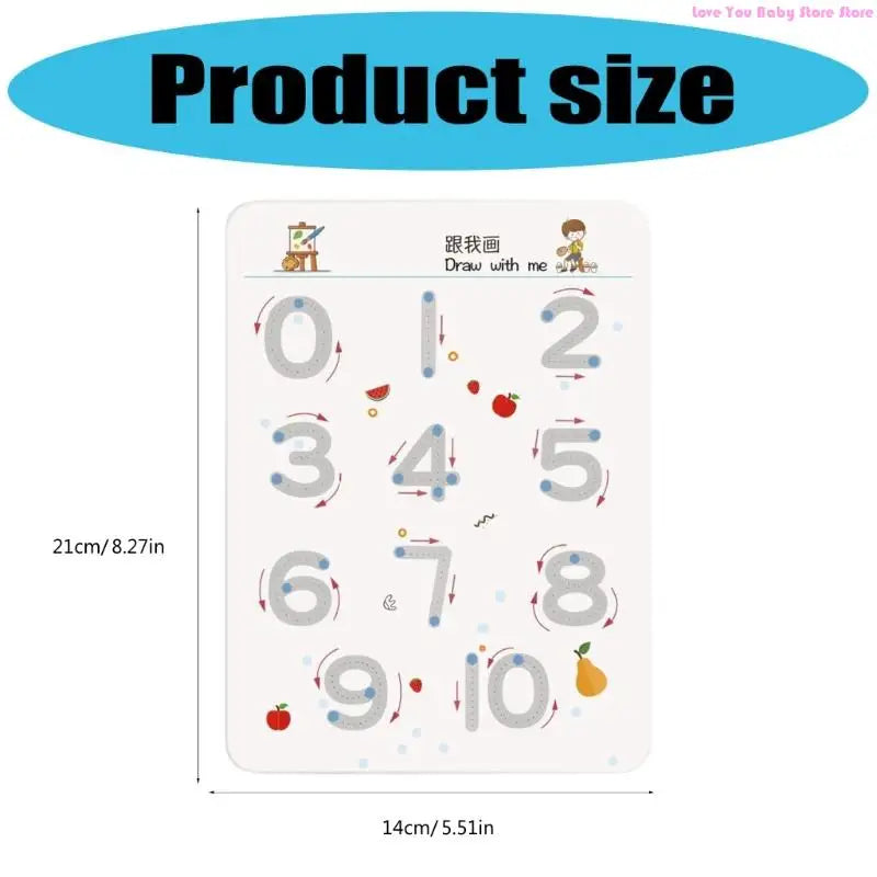 64 Sheets Preschool Handwriting Workbook For Early Writing Skills Erasable Tracing Paper For Kids Toddler 3-6 Years Old 195F