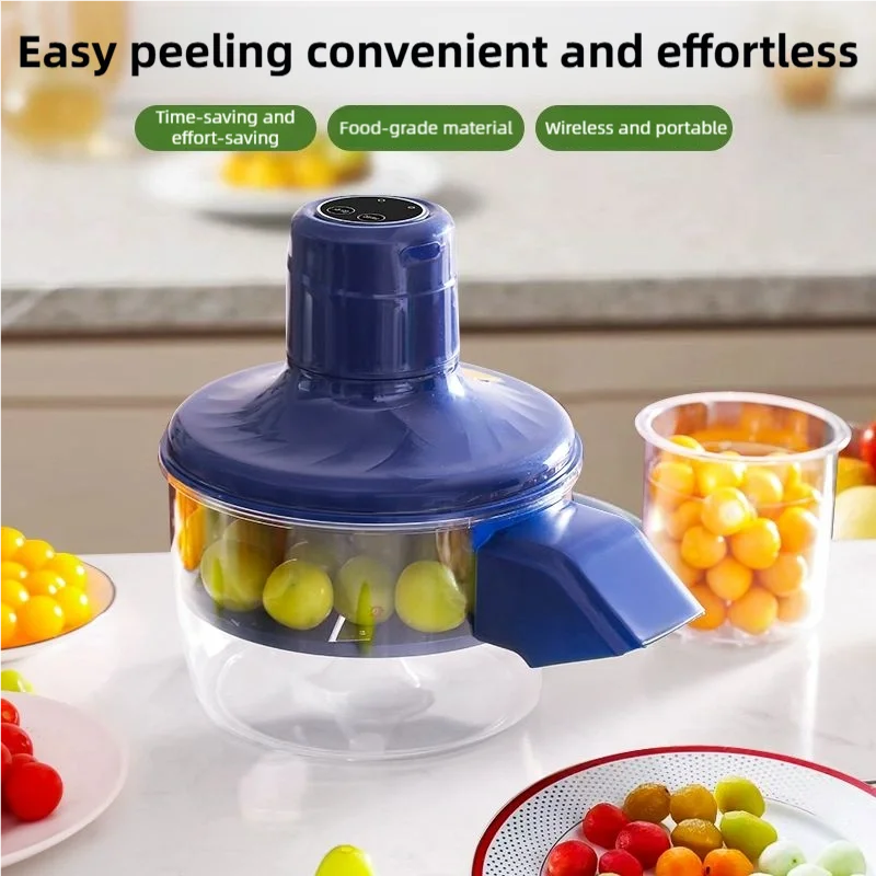 Electric Fruit and Vegetable Peeler Automatic Small Fruit Peeling Tool Smart Grape Peeler Kitchen Peeling Gadget