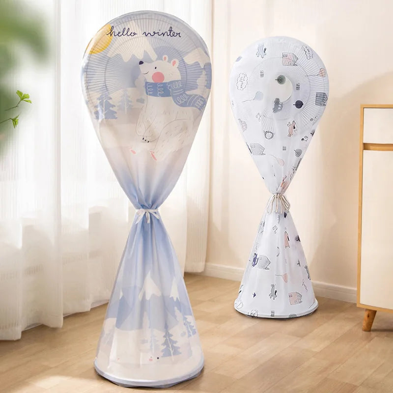 Pedestal Fan Floor Fan Cover Washable Waterproof Dustproof Standing Round Electric Fan Protective Cover Household Universal Storage Cover