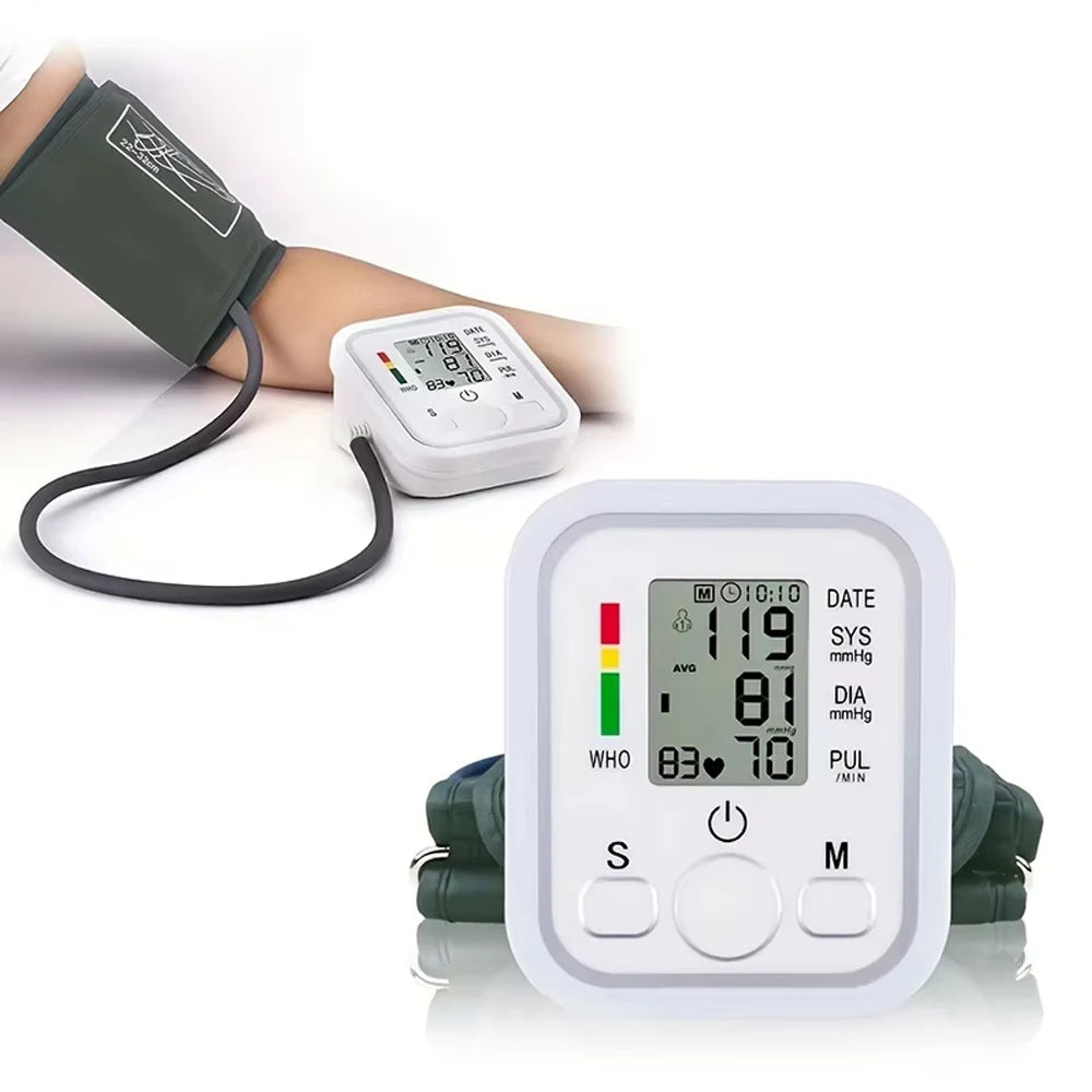 Portable Blood Pressure Monitor Digital Tensiometer Heart Rate Monit Equipment Automatic Professional Medical Sphygmomanometer