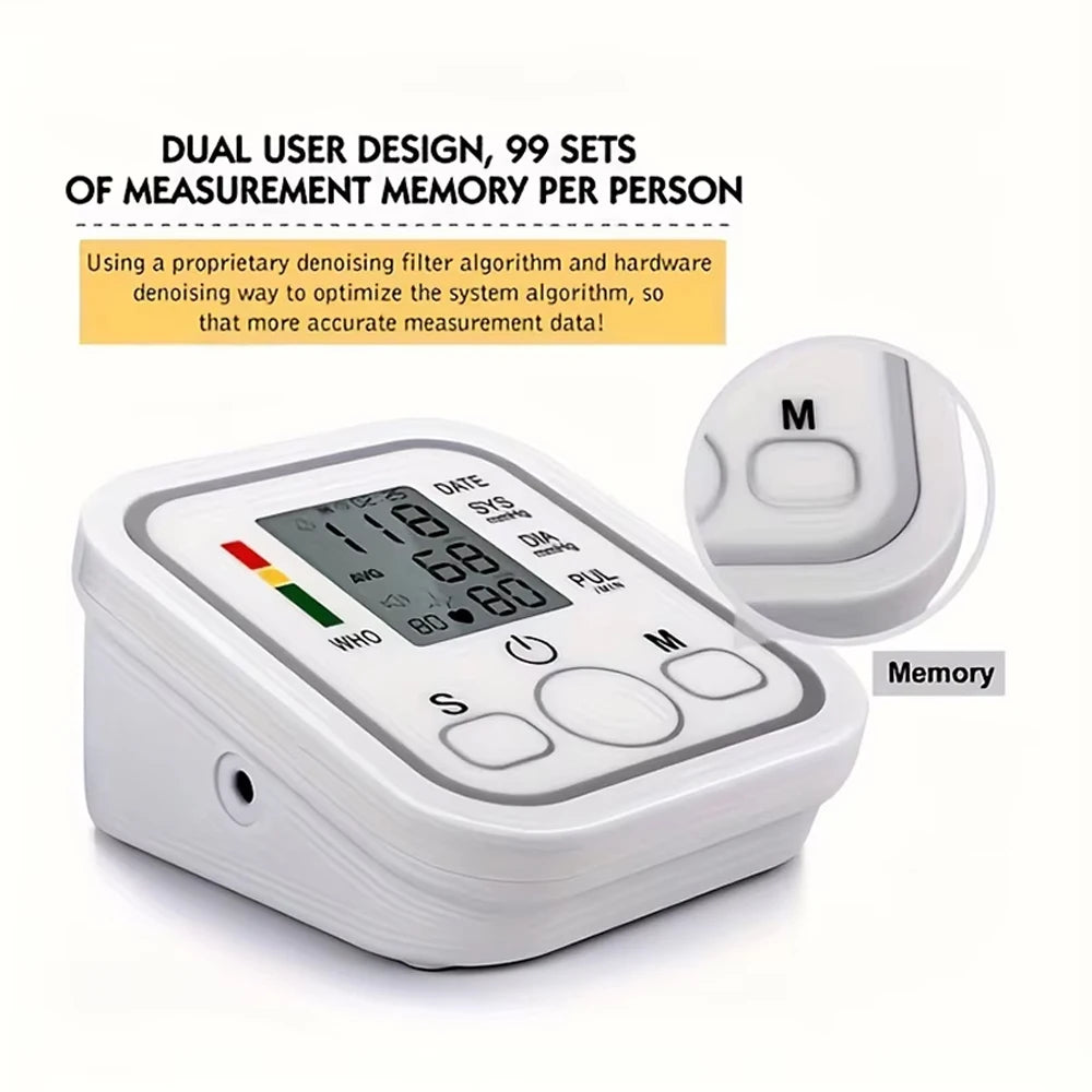 Portable Blood Pressure Monitor Digital Tensiometer Heart Rate Monit Equipment Automatic Professional Medical Sphygmomanometer