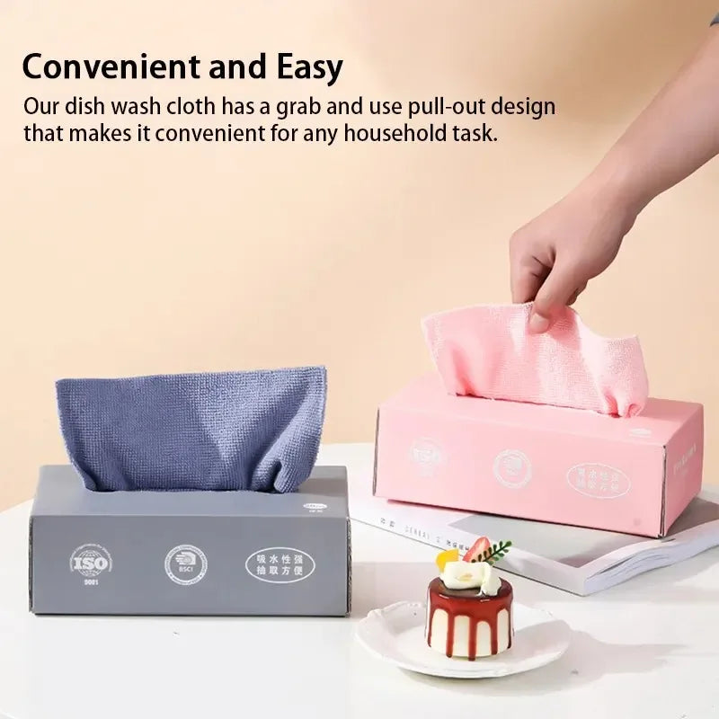 20pcs Microfiber Pull Out Disposable Kitchen Towels Super Absorbent Microfiber Cleaning Cloths for Dishwashing Multi Surface
