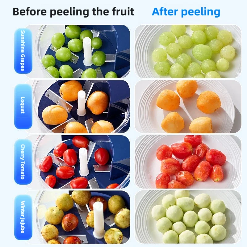 Electric Fruit and Vegetable Peeler Automatic Small Fruit Peeling Tool Smart Grape Peeler Kitchen Peeling Gadget
