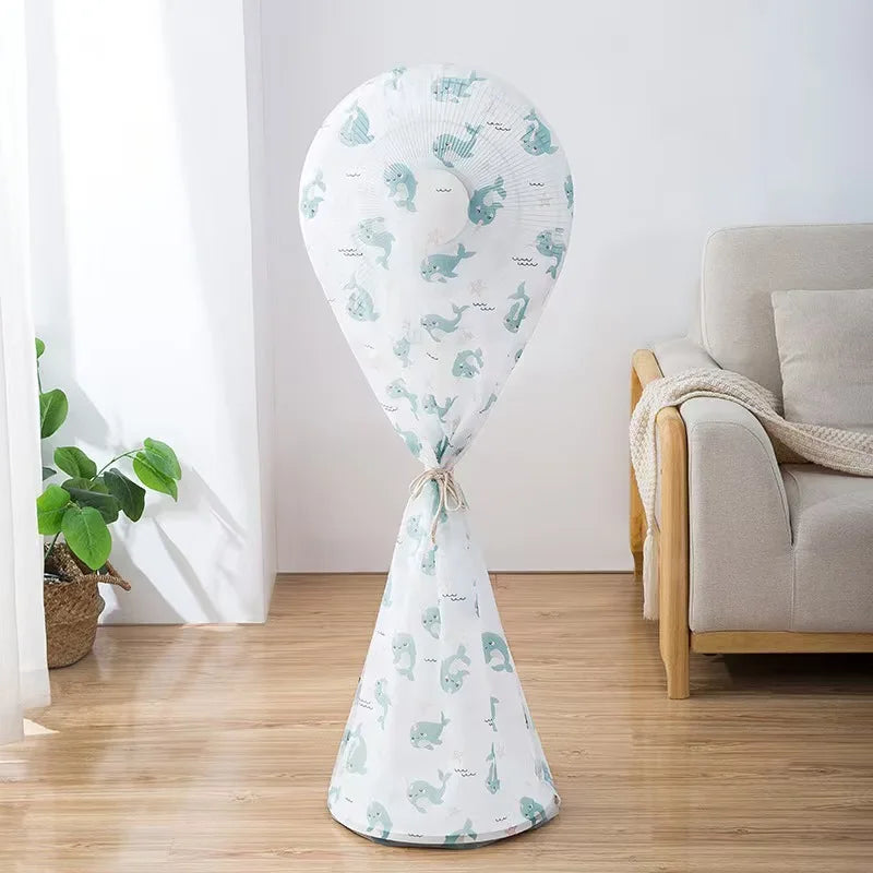 Pedestal Fan Floor Fan Cover Washable Waterproof Dustproof Standing Round Electric Fan Protective Cover Household Universal Storage Cover