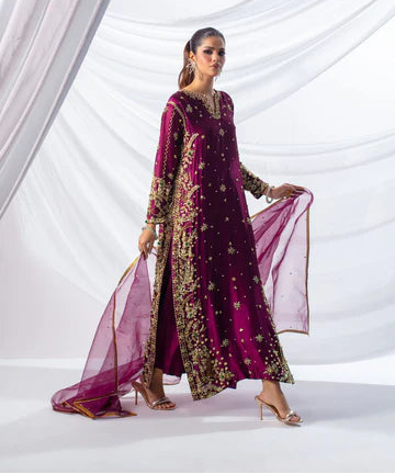 Elegant Luxury Embroidered Women’s Suit with Premium Fabric, Handcrafted Detailing and Formal Festive Appeal
