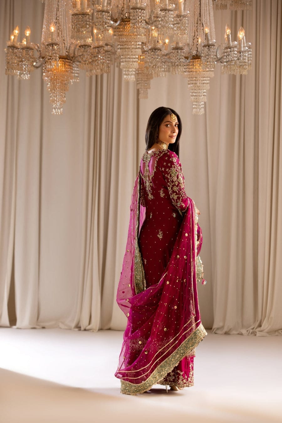 Elegant Sheesha Silk Shirt and Trouser with Hand Embellishment and Organza Dupatta