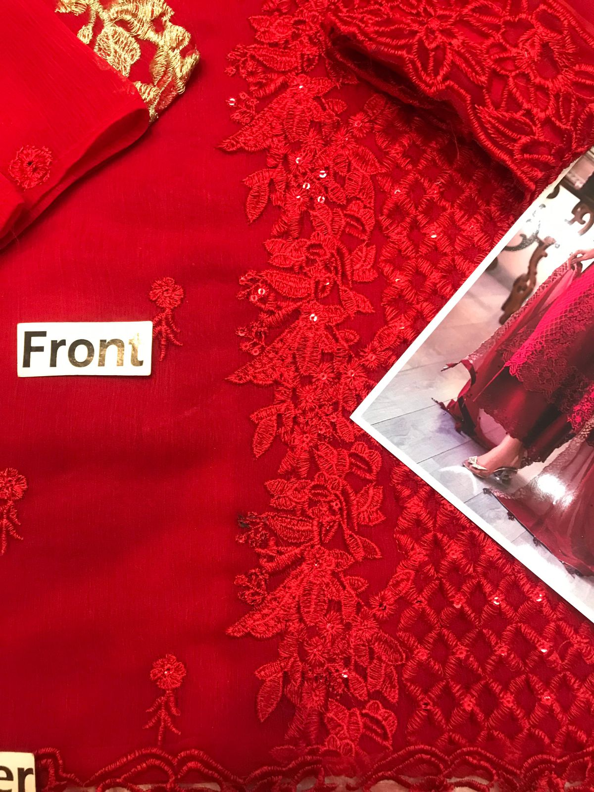 Azure Luxury Heavy Chiffon Embroidered Unstitched Suit with Fully Worked Front, Designer Neck, Rich Border Dupatta and Shamoz Silk Trouser for Formal & Festive Wear