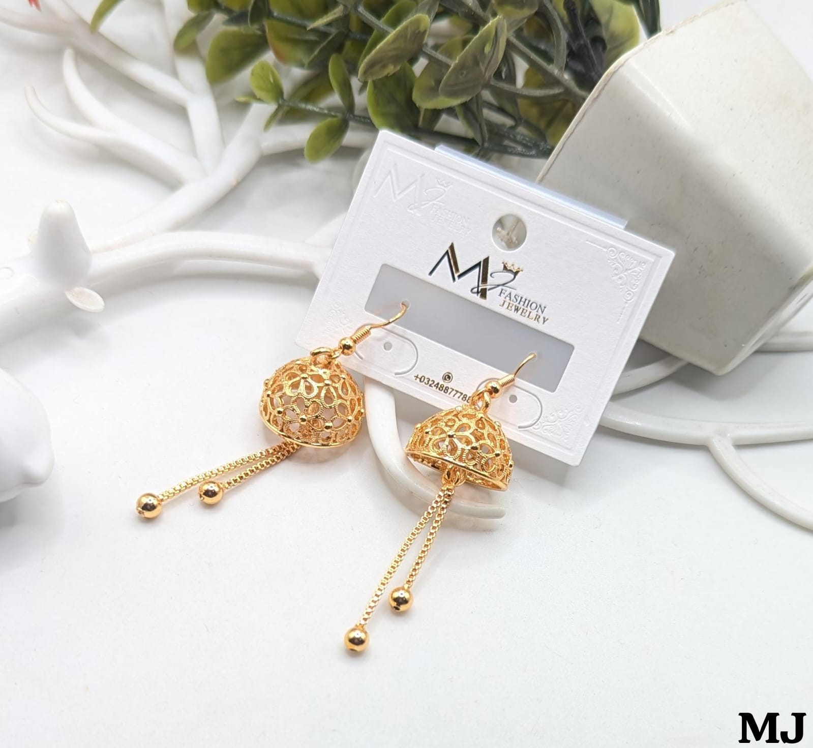 GOLD PLATED JHUMKI EARRINGS