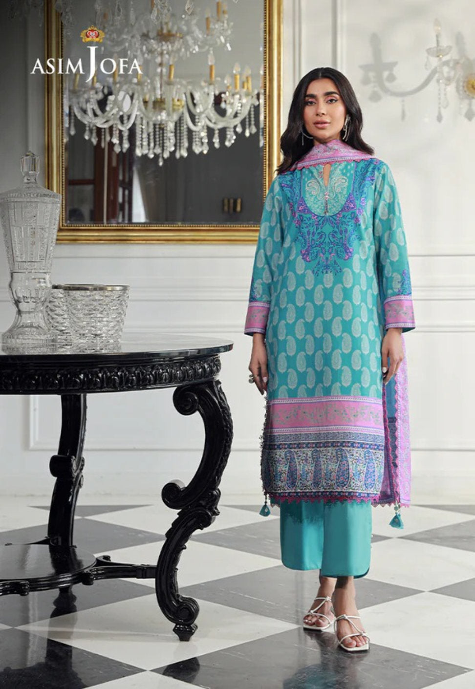 Asim JofaSummer Unstitched 3pc lawn Digital collection Summer season 2026
