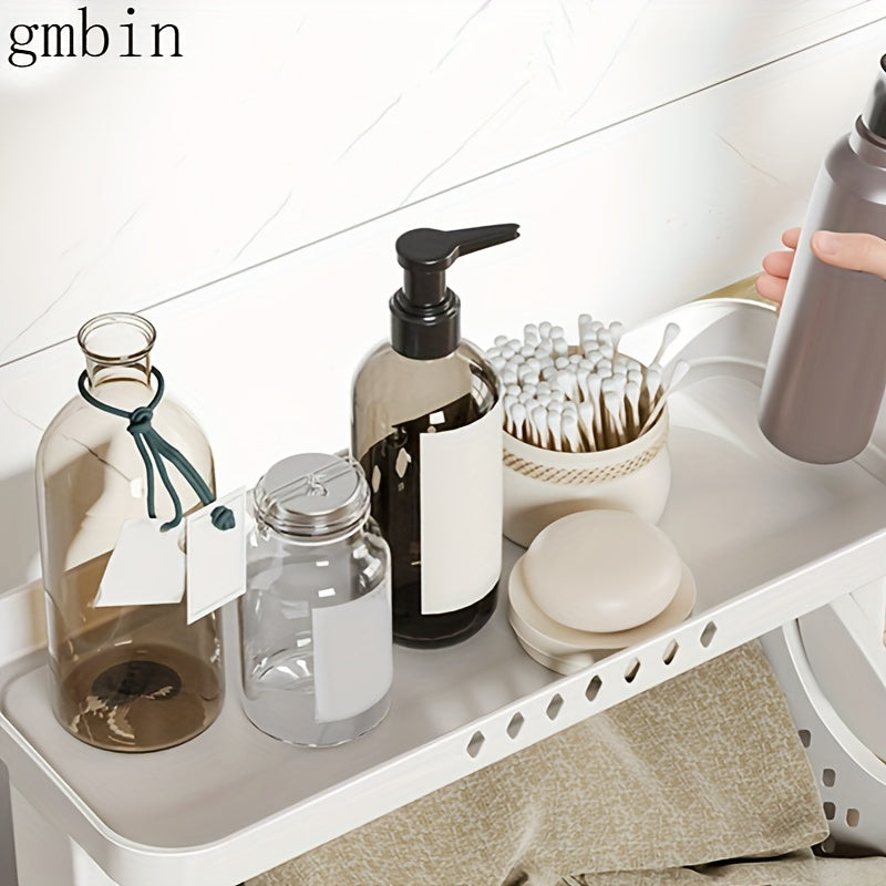 Home Multifunctional Storage Rack, Bathroom Classified Dirty Clothes Basket Laundry Basket, Hot Selling Two-layer Mobile Storage Basket, Valentine's Day, Easter Storage Basket, Laundry Baskets