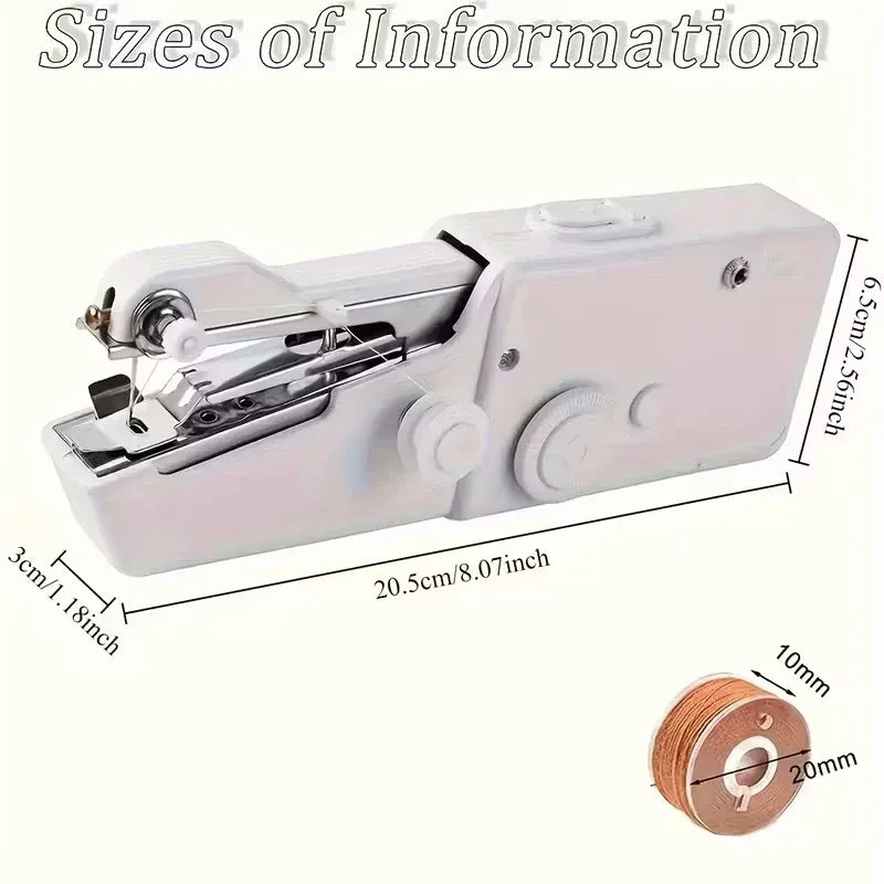 Battery Cell Operated Portable Handheld Sewing Machine – Cordless, Color-Coded Spool System, One-Touch Operation for Quick Clothing Repairs, DIY Tailoring & Travel Use