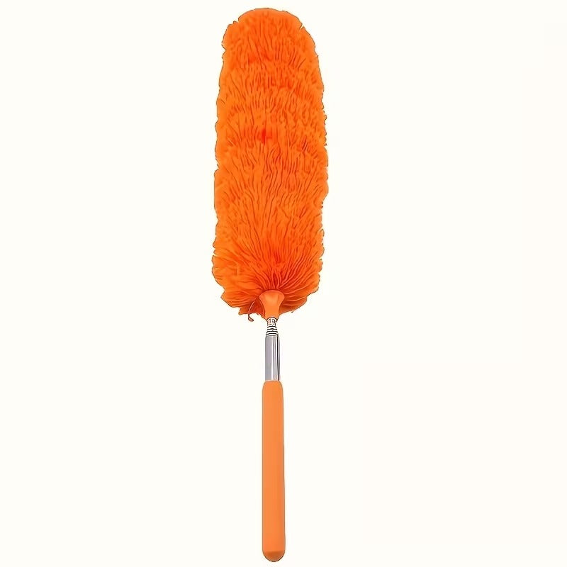 Extendable Microfiber Duster, Stainless Steel Telescoping Handle, Scratch-Proof Elbow, Bendable And Reusable Head for Efficient Furniture Removal, Washable Duster Brush, Suitable for Ceilings, Fans, Furniture, Living Rooms