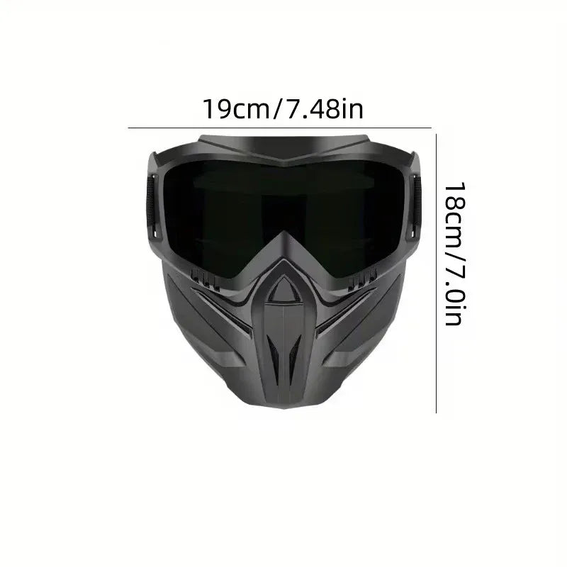 Anti-Fog Full Face Protective Mask with Integrated Goggles – Tactical Windproof & Impact-Resistant Shield for Cycling, Sports & Outdoor Activities