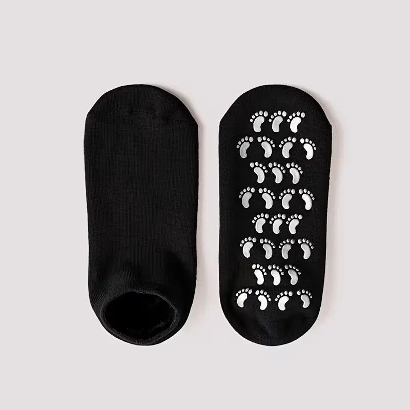 Soft Gel Moisturizing Foot Care Socks with Gel Mask Sleeves & Relaxing Massage Stick – Spa Kit for Dry Feet & Cracked Heels | Reusable Heel Protector Socks for Men & Women