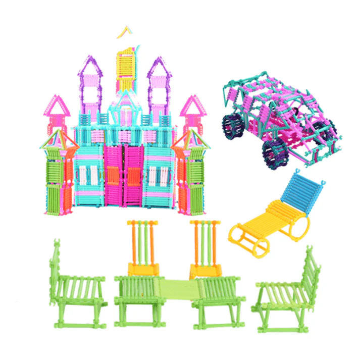 Children's Plastic Stick-Shaped Splicing Building Blocks DIY Play Fun Toys